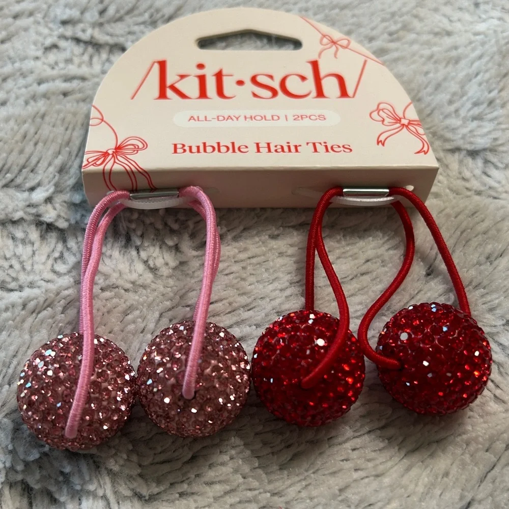 Kitsch Damage-Free Bubble Hair Tie, Sparkling Rhinestone Ponytail tieCrease-Free